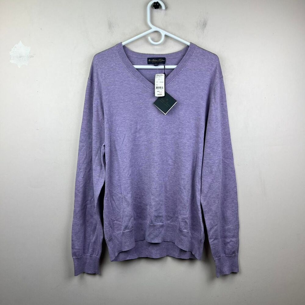 NWT Brook Brothers Purple V-neck Sweater Size L